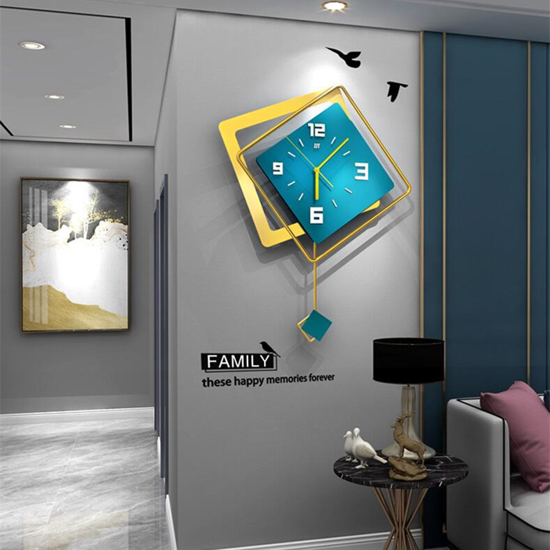 Luxury Watch Europe - Orologio da Parete 3D Nordico Quadrato,