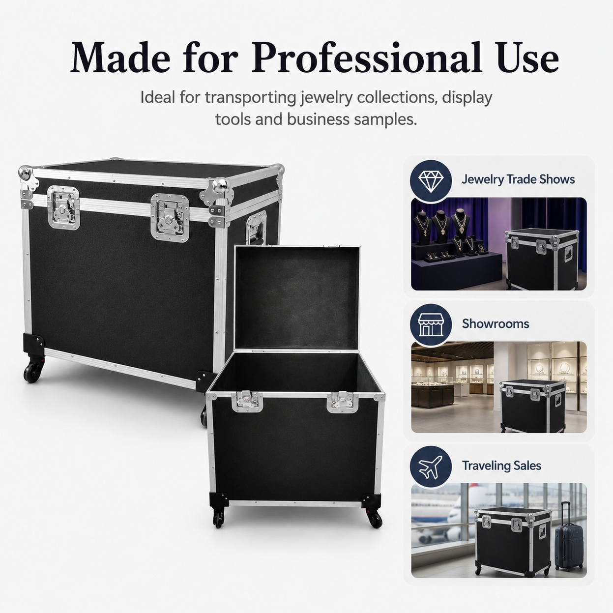 Exhibition Caseback - Valigia Professionale con Ruote, Contenitore Grande