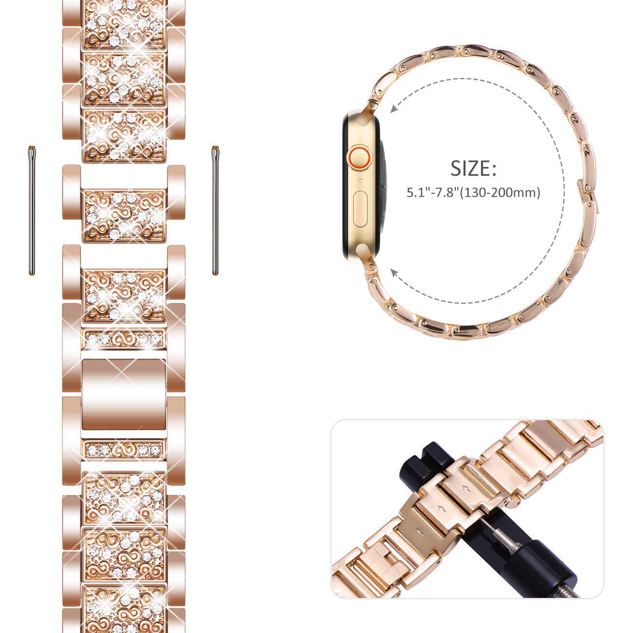 Custodia + cinturino bling per - Luxury Watch Apple Bands recensione e prezzo